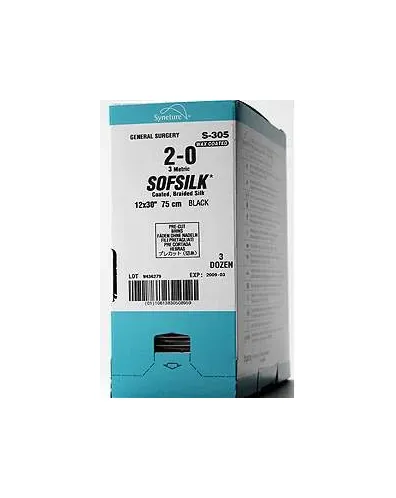 Covidien - Sofsilk - S-608 - Nonabsorbable Suture Without Needle Sofsilk Silk Braided Size 2