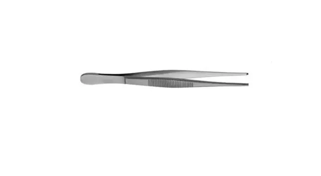 V. Mueller - Sa2333 - Tissue Forceps 6-1/4 Inch Length Mid Grade Stainless Steel 1 X 2 Teeth