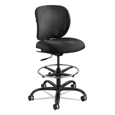 Safcoprod - From: SAF3394BL To: SAF3394BV  Vue Heavy Duty Extended Height Stool, 32.5" Seat Height, Supports Up To 350 Lbs., Black Seat/Black Back, Black Base