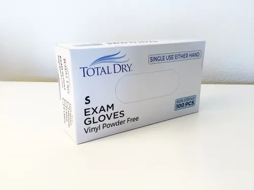 Secure Personal Care Products - 6PVC511 - Total Dry Vinyl Powder Free Exam Gloves, Small