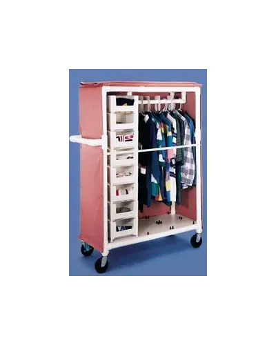 IPU - Adapt-A-Cart - SLC333 - Laundry / Garment Cart With Cover Adapt-a-cart Pvc 5 Inch Heavy Duty Casters, 2 Locking