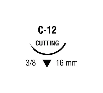 Covidien - Surgipro - SP-660 - Nonabsorbable Suture With Needle Surgipro Polypropylene C-12 3/8 Circle Reverse Cutting Needle Size 6 - 0 Monofilament