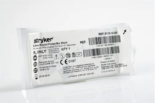 Stryker - 5110-10-50 - STRYKER 5.0MM ROUND FLUTED BUR SHORT