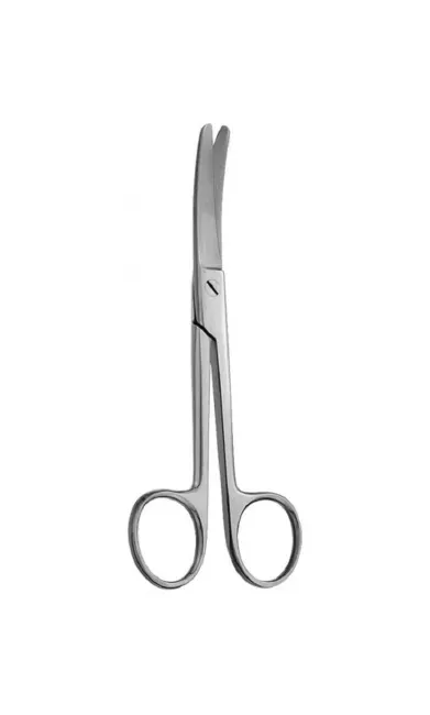 V. Mueller - SU1752 - Operating Scissors V. Mueller 5-3/4 Inch Length Surgical Grade Stainless Steel NonSterile Finger Ring Handle Curved Blunt Tip / Blunt Tip