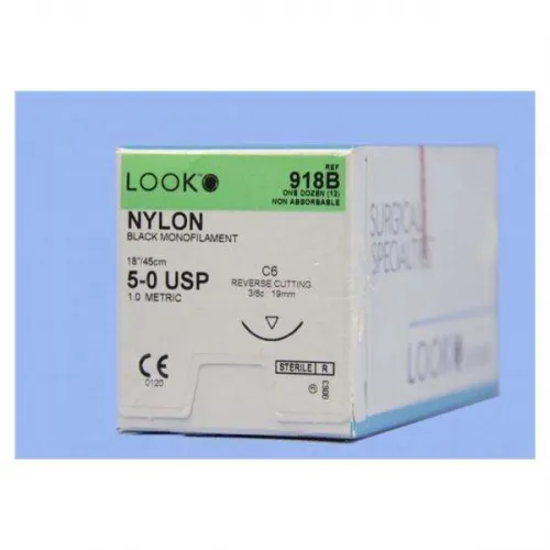 Surgical Specialties - A0181N - Nylon Suture, Monofilament, Reverse Cutting, 3/8 Circle