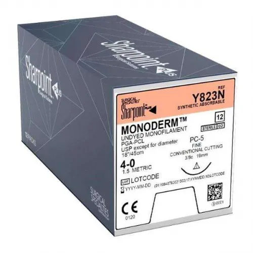 Surgical Specialties - From: Y503N To: Y513N - Monoderm Suture, Monofilament, Reverse Cutting, 1/2 Circle