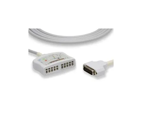 Cables and Sensors - T10-MQ0 - EKG Trunk Cable, 10 Leads, GE Healthcare > Marquette Compatible w/ OEM: 22341809, 45509-B (DROP SHIP ONLY) (Freight Terms are Prepaid & Added to Invoice - Contact Vendor for Specifics)