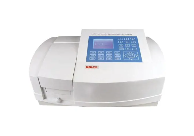 Unico - SQ4802E - Scanning Spectrophotometer, Double Beam, 1.8 nm Bandpass, Wavelength Range 190-1100 nm, LCD Screen, Programmable, 4-Position Cell Holder, (4) Optical Glass Cuvettes, (2) Quartz Cuvettes, USB Port, Parallel Port, Build-in Software In