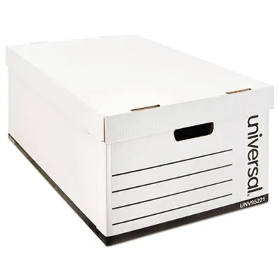 Universal - From: UNV95220 To: UNV95221  Medium Duty Easy Assembly Storage Box, Letter Files, White, 12/Carton