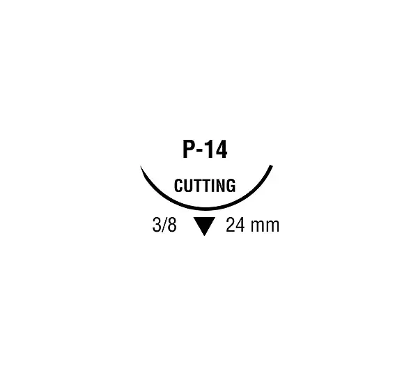 Medtronic / Covidien - SC5780G - Suture, Premium Reverse Cutting, Undyed, Needle P-14, 3/8 Circle