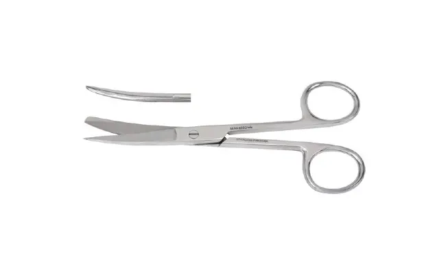 Integra Lifesciences - Vantage - V95-42 - Operating Scissors Vantage 4-1/2 Inch Length Office Grade Stainless Steel Finger Ring Handle Curved Blade Sharp Tip / Blunt Tip