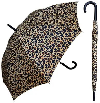 Rain Stoppers - W032leopard - Auto W/hook Handle Leopard Print